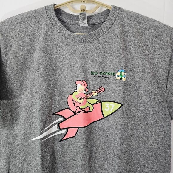 Rio Grande Mexican Restaurant On the Rocks Adult T Shirt Size Large Gray Rocket - Picture 3 of 11